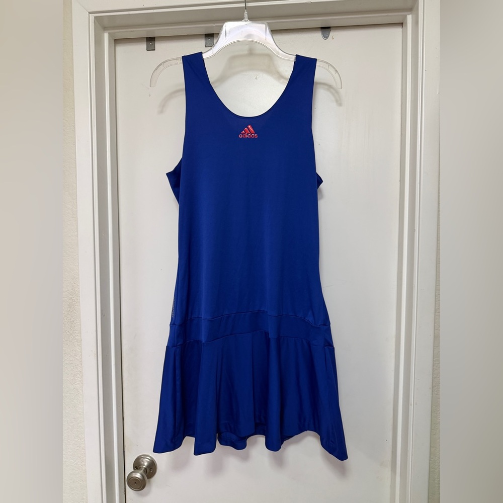 Adidas Adipure formotion athletic/tennis dress - size L blue/red logo
